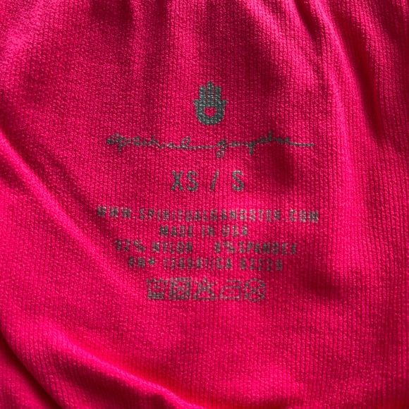 Spiritual Gangster Bright Pink Amor Bandeau Tube top with lettuce hem Size XS/S - Picture 6 of 8